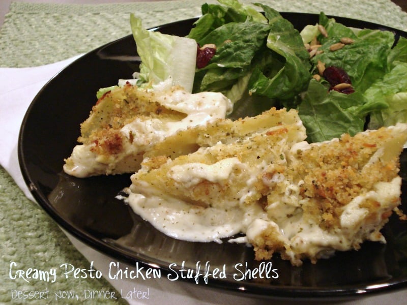 Creamy Pesto Chicken Stuffed Shells