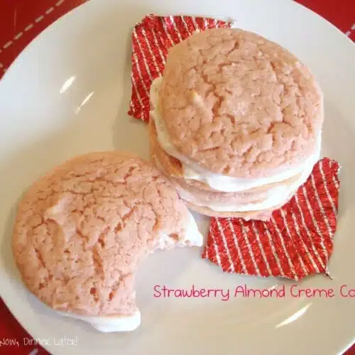 Strawberry Almond Creme Cookies