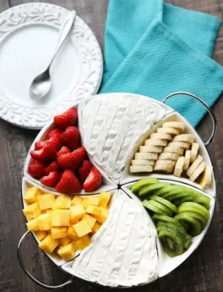 Coconut Cream Fruit Dip - This super easy 3-ingredient fruit dip is creamy and delicious paired with any fruit! A must for summer parties and potlucks, baby and bridal showers, or anytime!