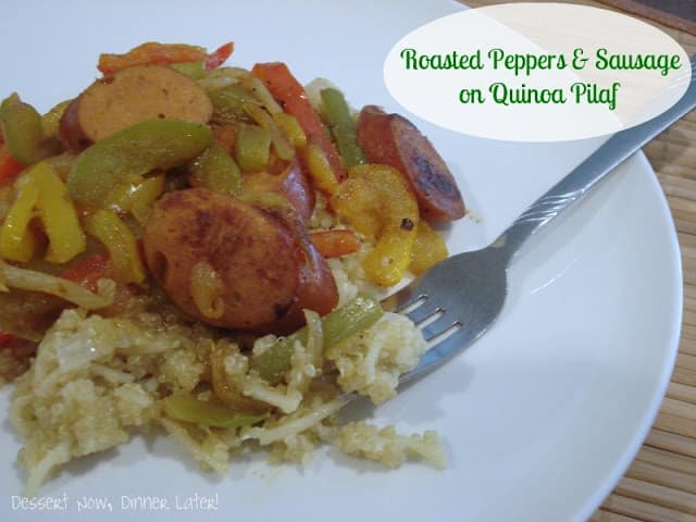 Roasted Peppers & Sausage on Quinoa Pilaf