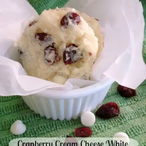 Cranberry Cream Cheese White Chocolate Chip Cookies are easily made with a sugar cookie mix, for a unique holiday cookie!