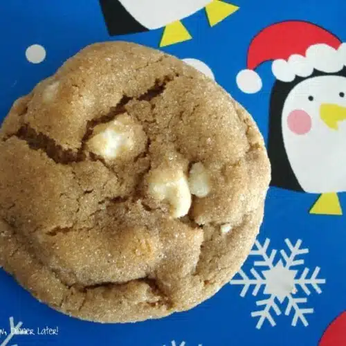 Gingerbread White Chocolate Chip Softies are tender and chewy with molasses and spices for the perfect holiday cookie!