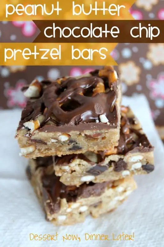 Peanut Butter Chocolate Chip Pretzel Bars