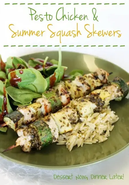 Pesto Chicken & Summer Squash Skewers