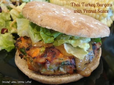 Thai Turkey Burgers with Peanut Sauce