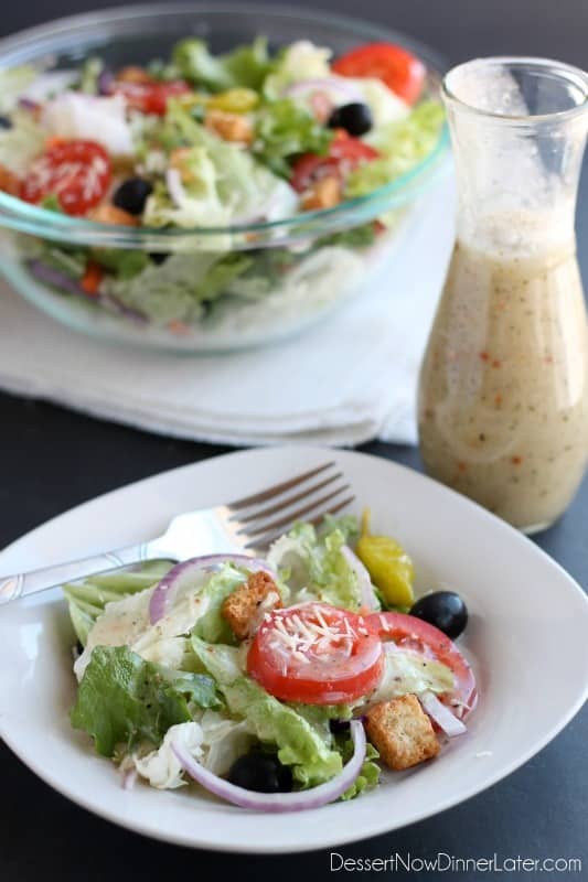 Copycat Olive Garden Salad Dressing + Video | Dessert Now Dinner Later