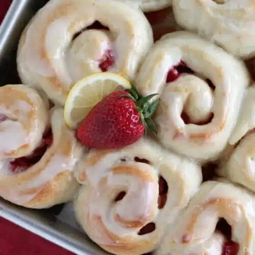 Lemon Strawberry Sweet Rolls