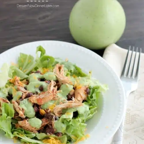 Crockpot Chicken and Black Bean Taco Salad