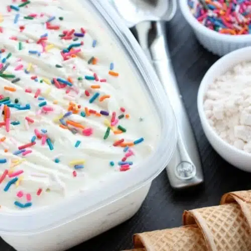 No Churn Cake Batter Ice Cream