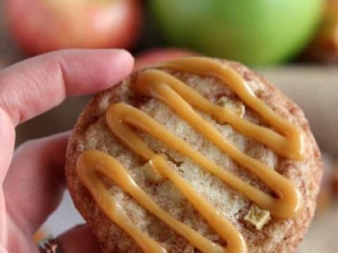 Caramel Apple Slices - Cookie Dough and Oven Mitt