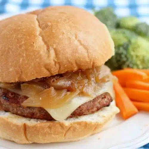 Swiss and Onion Turkey Burgers