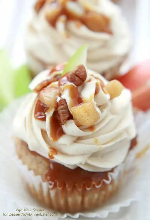 Apple Pie Cupcakes with Salted Caramel Frosting 4