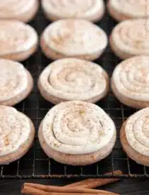 Cinnamon Roll Sugar Cookies from DessertNowDinnerLater.com