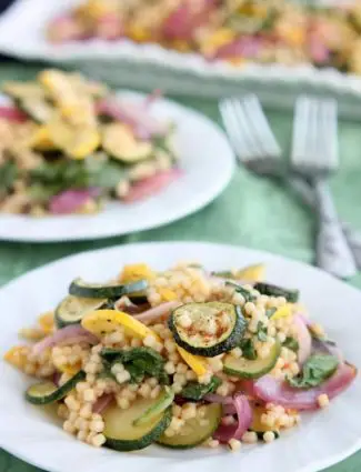 Roasted Vegetable Pasta Salad from DessertNowDinnerLater.com