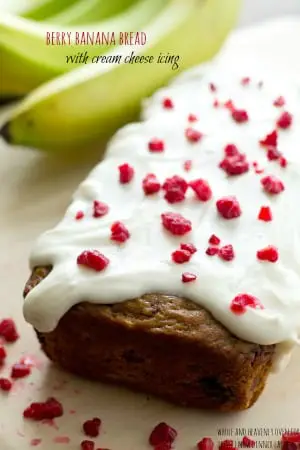 Berry Banana Bread with Cream Cheese Icing