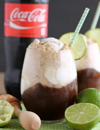 Dirty Coke Floats – smooth coconut ice cream, a tangy squeeze of lime, and fizzy Coca-Cola creates this addicting ice cream-soda float!