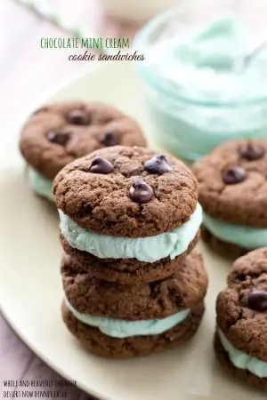 Chocolate Mint Cream Cookie Sandwiches