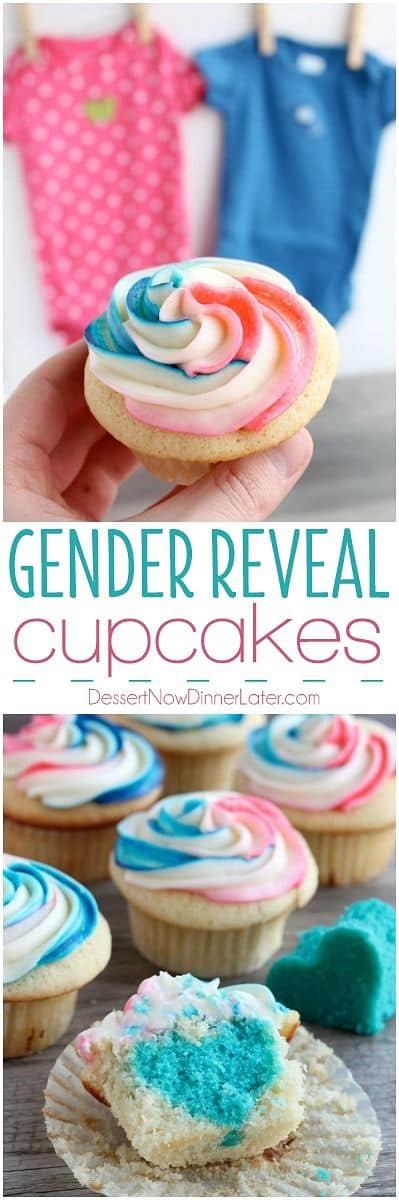 Gender Reveal Cupcakes Dessert Now Dinner Later 