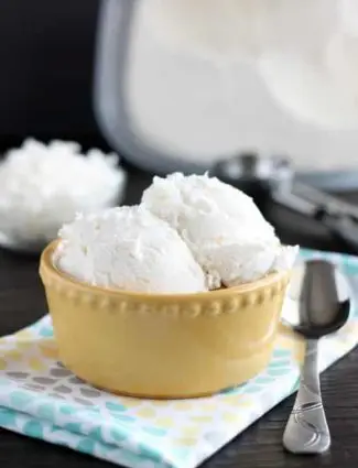 No Churn Coconut Ice Cream - only 2 ingredients to make this creamy, smooth coconut ice cream without a machine!