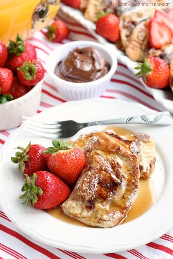 Nutella Stuffed Croissant French Toast