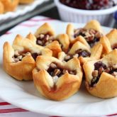 Cranberry Brie Bites are an easy 4-ingredient appetizer for your holiday party. Plus they taste amazing!