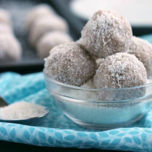 No-bake Coconut Snowballs are simple and delicious! The perfect healthy dessert to curb that sweet tooth craving! Bonus: They're egg, dairy, and gluten free!