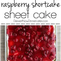 This EASY and delicious Raspberry Shortcake Sheet Cake is layered with light, fluffy white cake, topped with whipped cream cheese frosting and a fresh raspberry glaze! Perfect for parties, potlucks, or a Valentine's Day dessert!