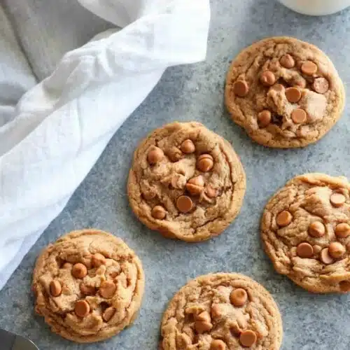 Pudding mix and baking chips make these Butterscotch Cookies soft, chewy, and extra tasty!