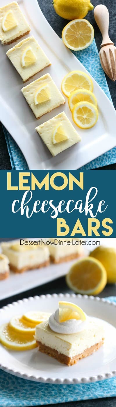 Lemon Cheesecake Bars | Dessert Now Dinner Later