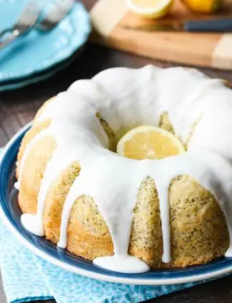 Lemon Poppy Seed Bundt Cake is perfectly moist, full of citrus flavor, and topped with a zesty lemon glaze.