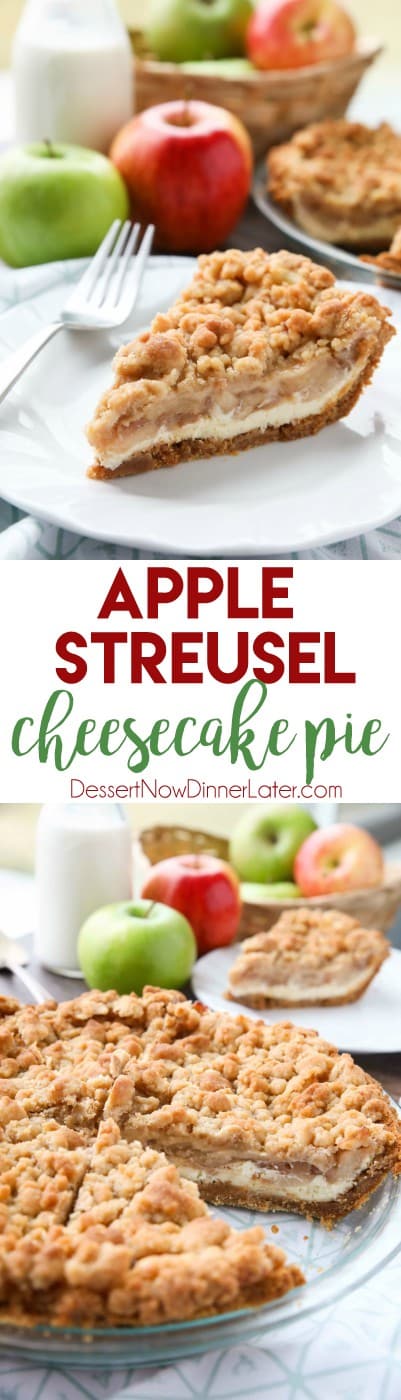 Apple Streusel Cheesecake Pie + Video | Dessert Now Dinner Later