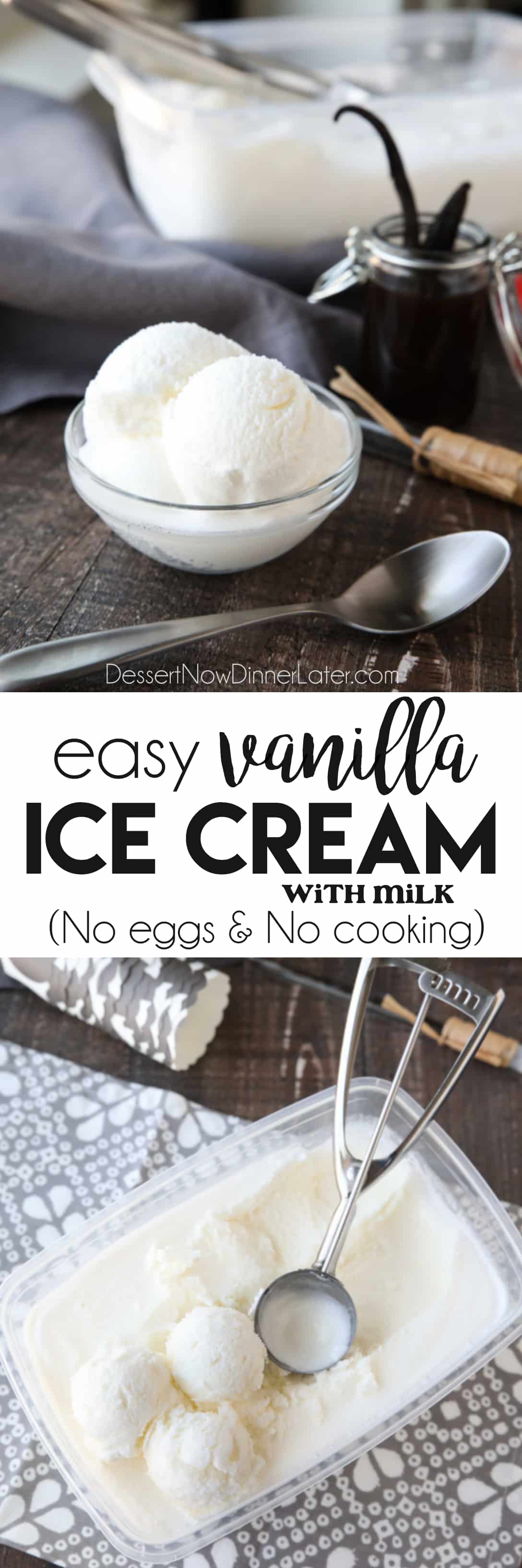 Easy Vanilla Ice Cream + Video | Dessert Now Dinner Later