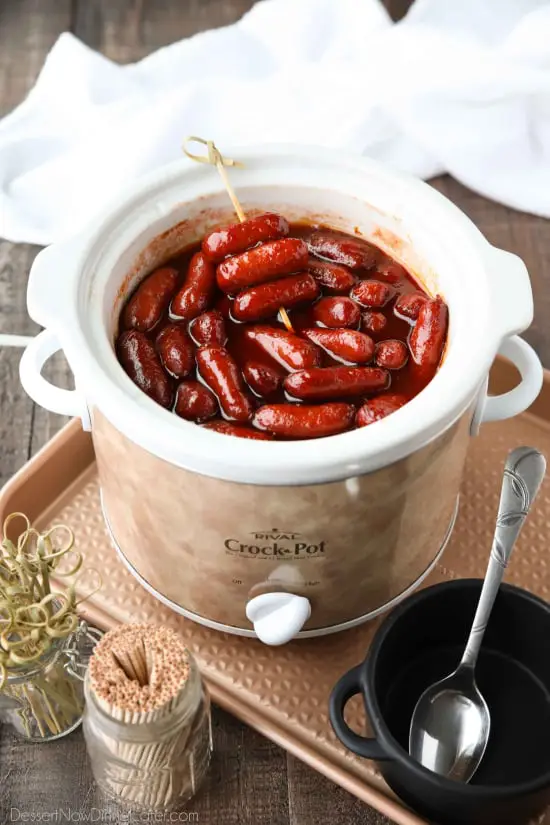 Crockpot bbq little smokies and VIDE) - Only 3 simple ingredients!