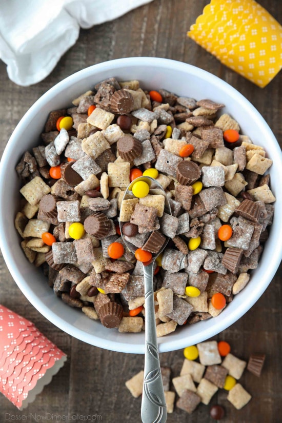 10 of the Best Puppy Chow Recipes - Powdered Sugar Chex Snack Mix - Big ...