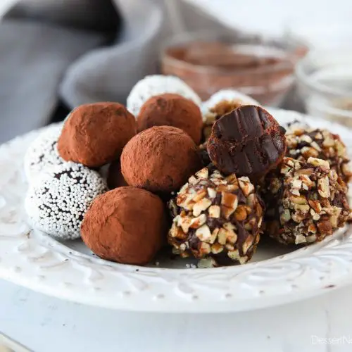 Chocolate Truffles can be flavored with any extract, oil, or liquor, and rolled/coated in a variety of toppings.