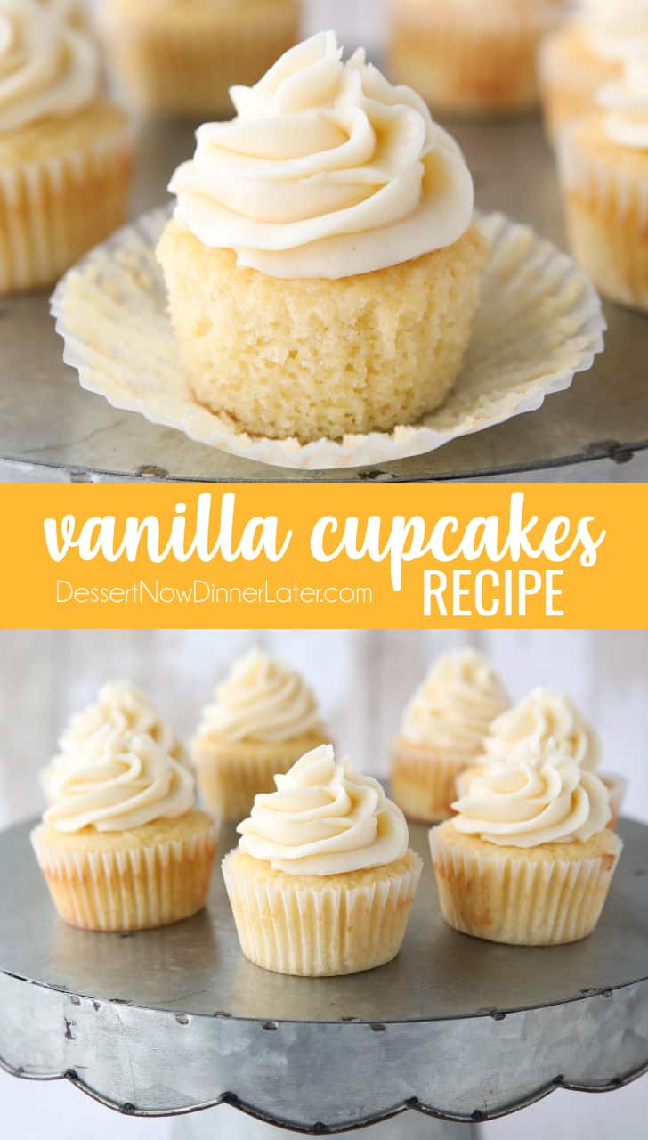 Vanilla Cupcakes Recipe + Video | Dessert Now Dinner Later