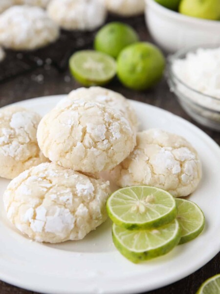 Coconut Key Lime Crinkle Cookies are a bite-sized tropical treat.