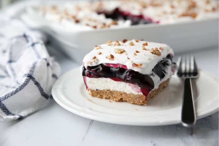 Blueberry Delight {aka Blueberry Lush} | Dessert Now Dinner Later