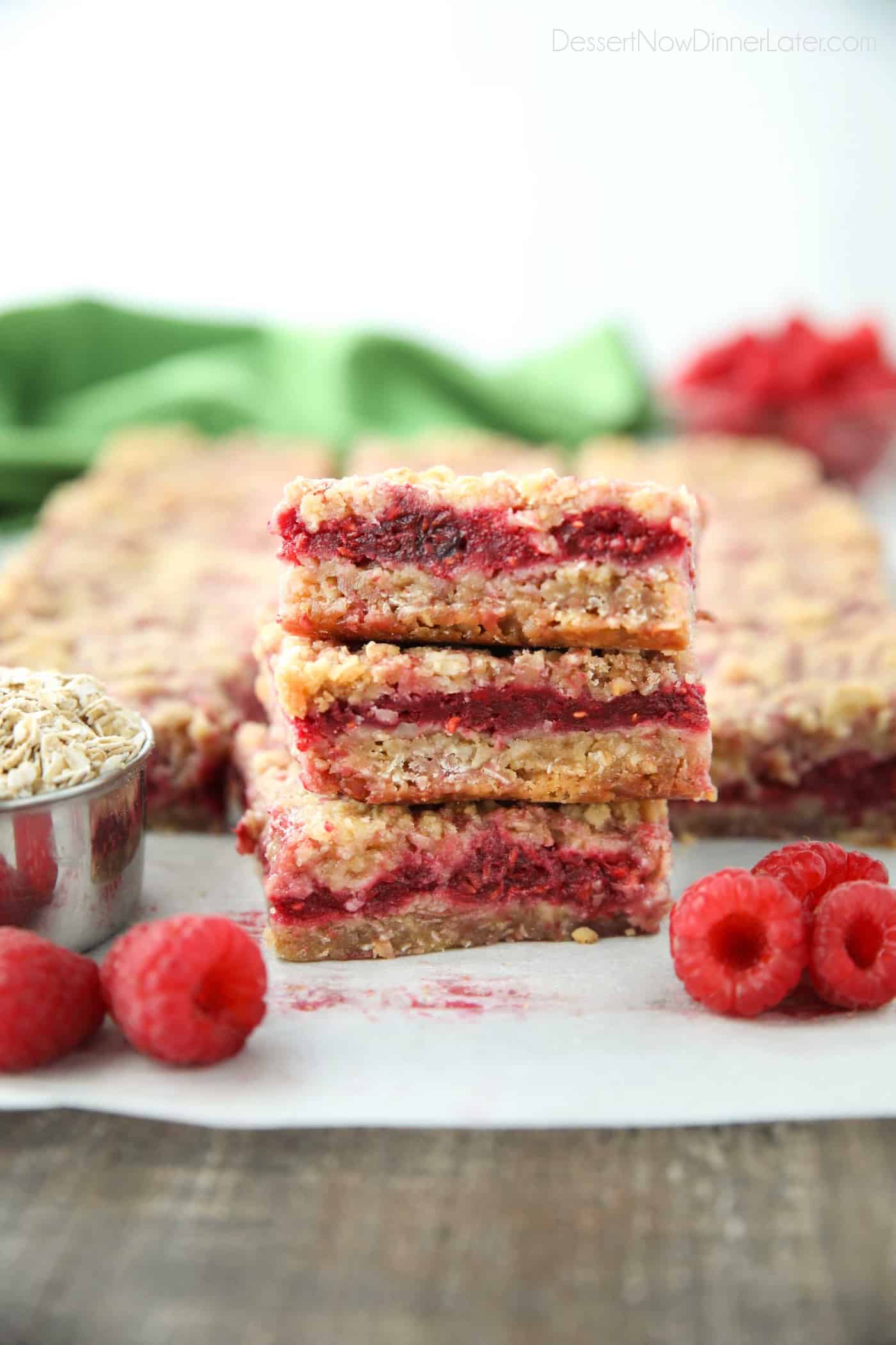 Raspberry Crumble Bars | Dessert Now Dinner Later