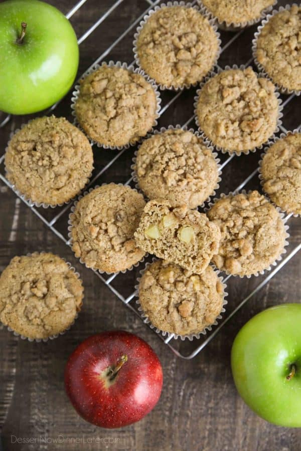 Apple Cinnamon Muffins with Crumb Topping | Dessert Now Dinner Later