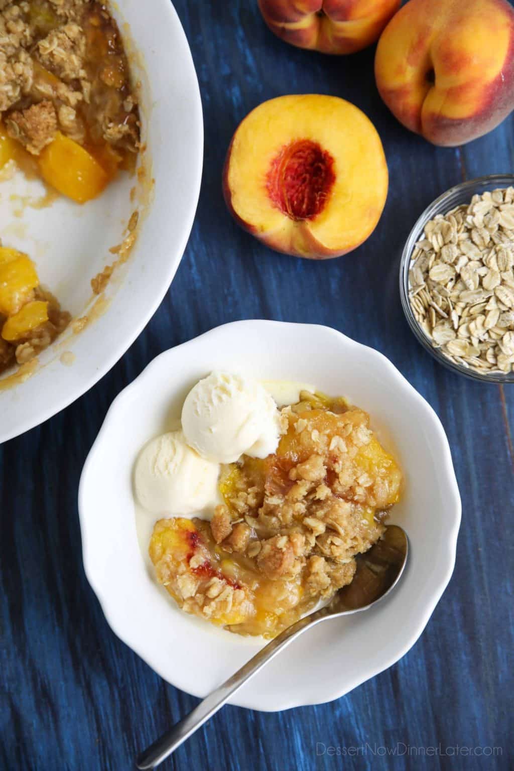 Peach Crisp (aka Peach Crumble) | Dessert Now Dinner Later