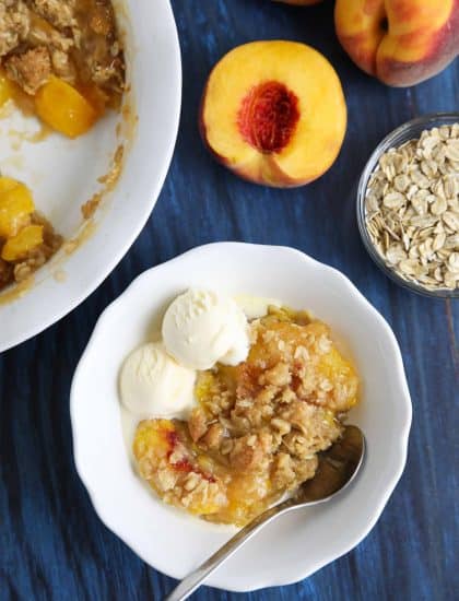 Peach Cobbler Crisp | Dessert Now Dinner Later