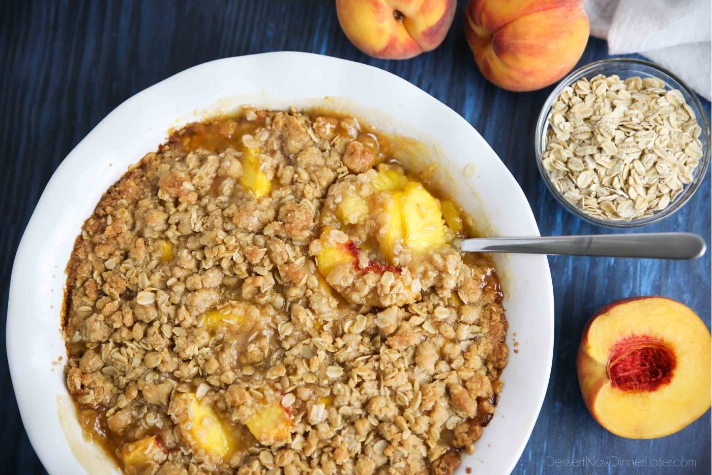 Peach Crisp (aka Peach Crumble) | Dessert Now Dinner Later