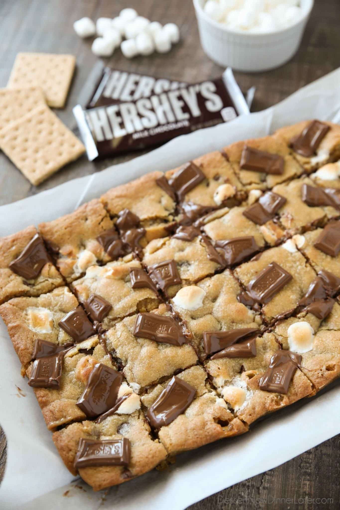S'mores Cookie Bars + Video | Dessert Now Dinner Later