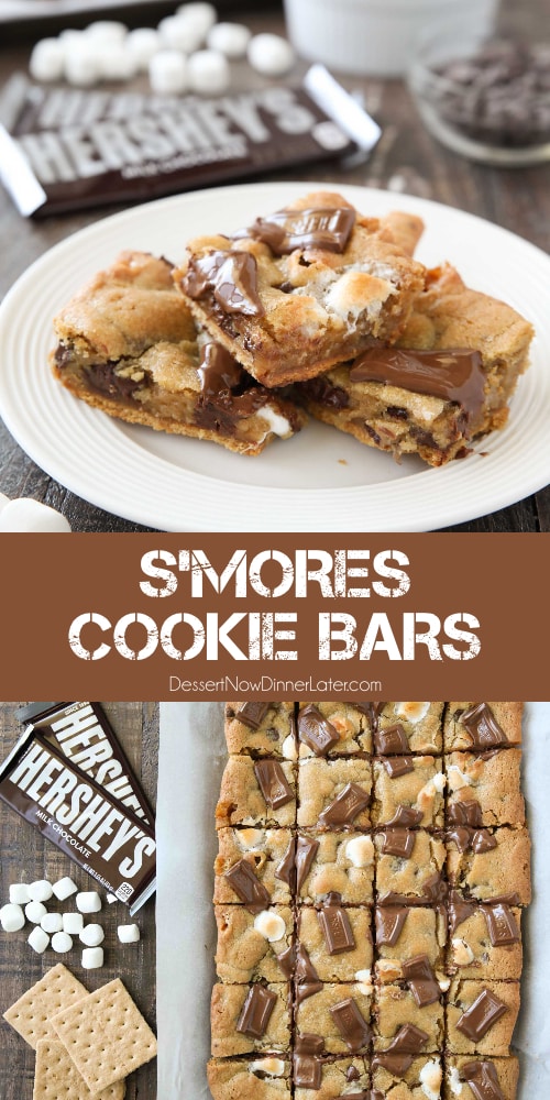 S'mores Cookie Bars + Video | Dessert Now Dinner Later