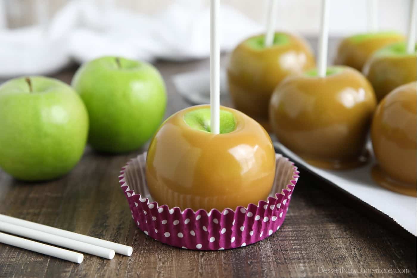 Homemade Caramel Apples | Dessert Now Dinner Later