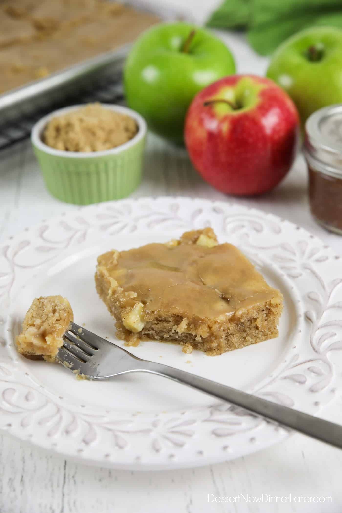 Add this fresh apple cake with brown sugar glaze to your fall