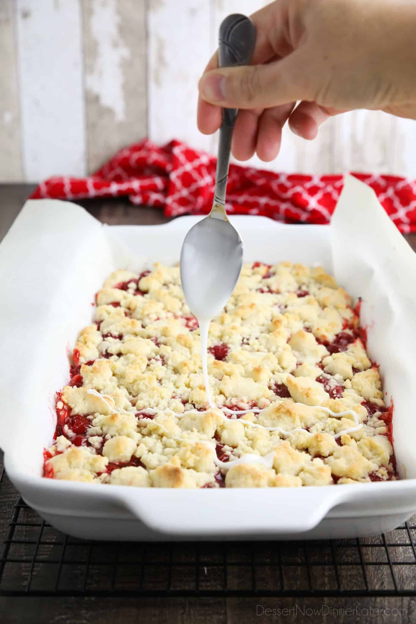 Cherry Pie Bars + Video | Dessert Now Dinner Later