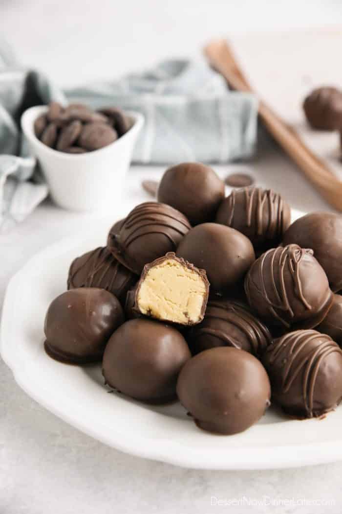 Easy Peanut Butter Balls {Buckeyes or Truffles} | Dessert Now Dinner Later