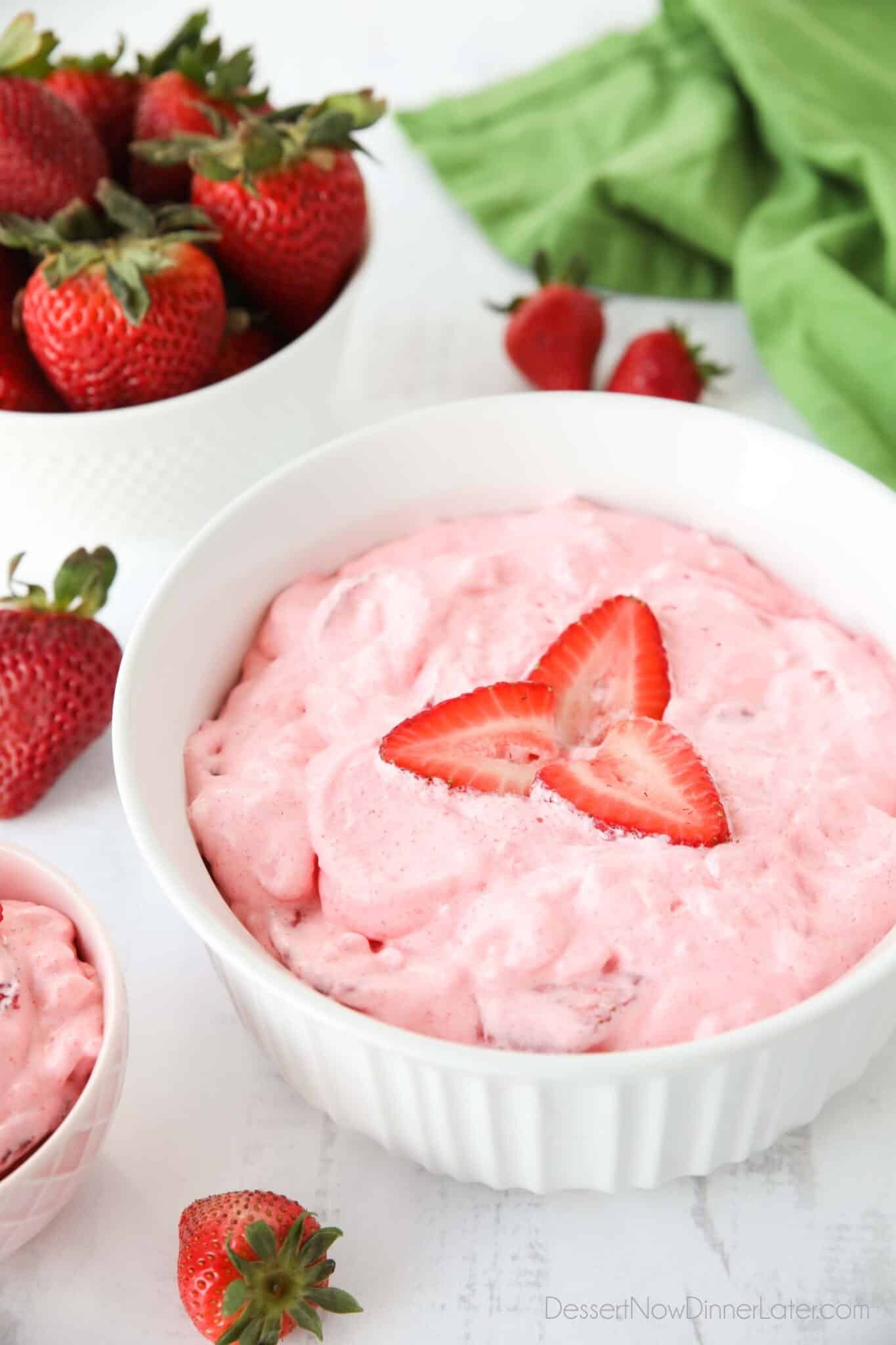 Strawberry Fluff Jello Salad | Dessert Now Dinner Later